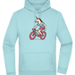 Unicorn On Bicycle Design - Premium Essential Unisex Hoodie_POOL BLUE_front