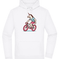 Unicorn On Bicycle Design - Premium Essential Unisex Hoodie_WHITE_front