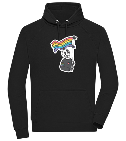 Rainbow Flag Skull Design - Comfort unisex hoodie_BLACK_front