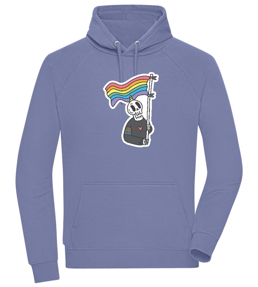 Rainbow Flag Skull Design - Comfort unisex hoodie_BLUE_front