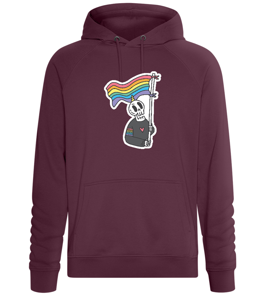 Rainbow Flag Skull Design - Comfort unisex hoodie_BORDEAUX_front