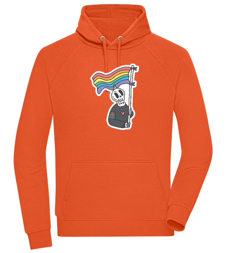 Rainbow Flag Skull Design - Comfort unisex hoodie_BURNT ORANGE_front