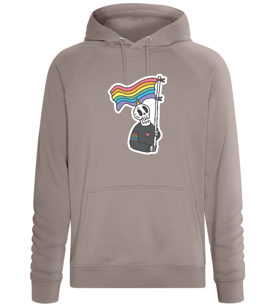 Rainbow Flag Skull Design - Comfort unisex hoodie_CHARCOAL CHIN_front