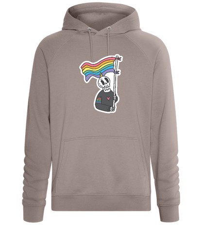 Rainbow Flag Skull Design - Comfort unisex hoodie_CHARCOAL CHIN_front