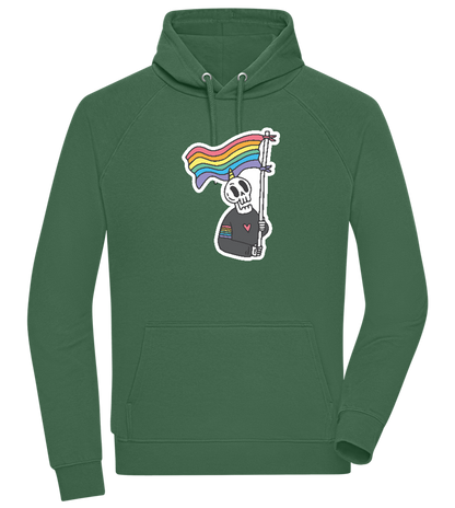 Rainbow Flag Skull Design - Comfort unisex hoodie_GREEN BOTTLE_front