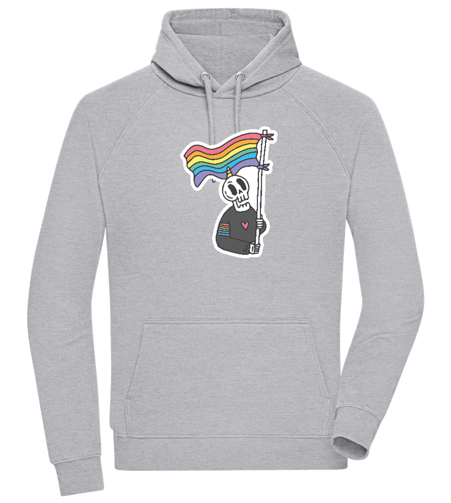 Rainbow Flag Skull Design - Comfort unisex hoodie_ORION GREY II_front