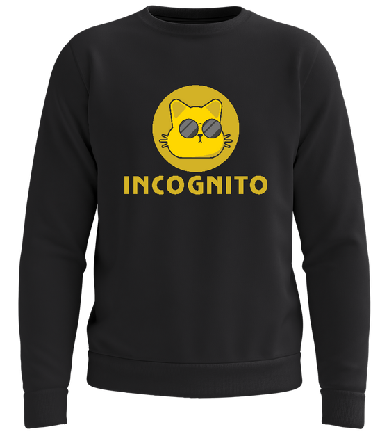 Incognito Cat Design - Comfort unisex sweater_BLACK_front