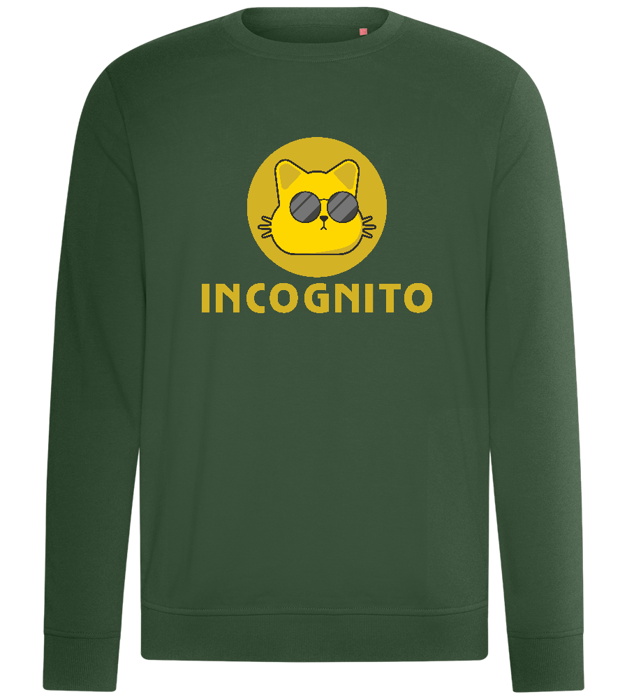 Incognito Cat Design - Comfort unisex sweater_GREEN BOTTLE_front