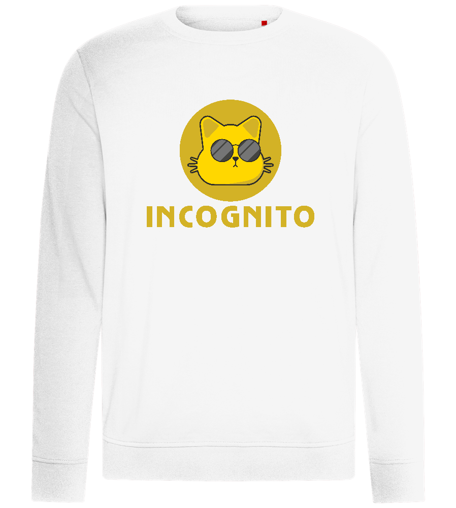 Incognito Cat Design - Comfort unisex sweater_WHITE_front