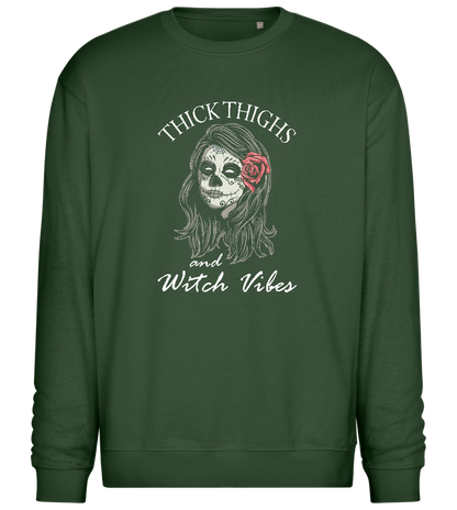 Witch Vibes Design - Comfort Essential Unisex Sweater_GREEN BOTTLE_front