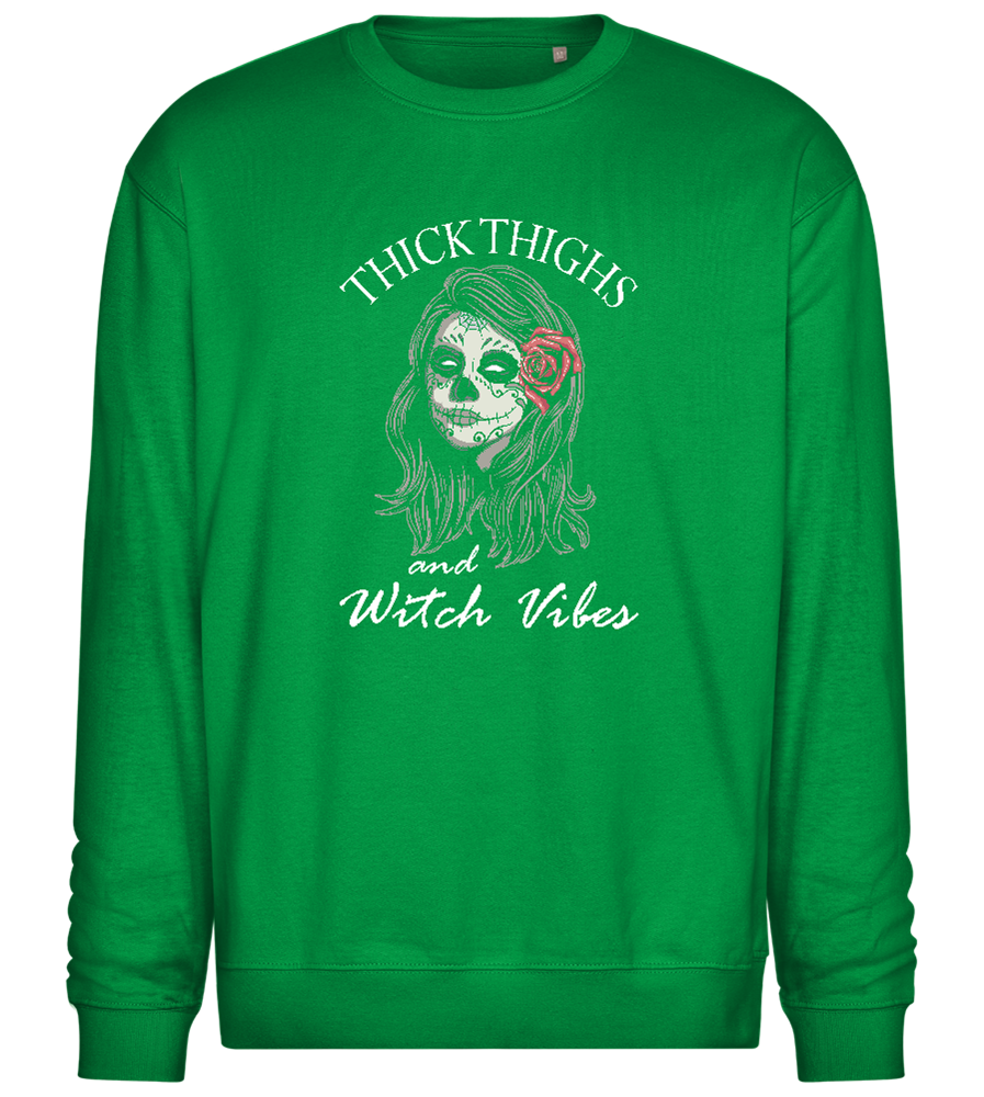 Witch Vibes Design - Comfort Essential Unisex Sweater_MEADOW GREEN_front