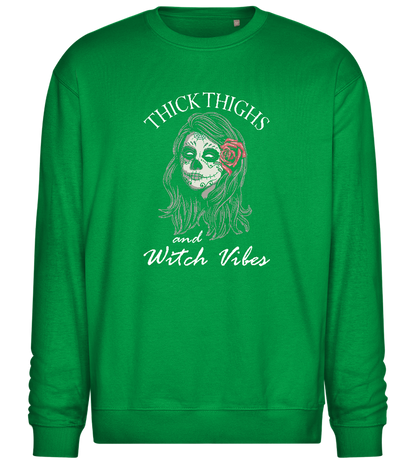 Witch Vibes Design - Comfort Essential Unisex Sweater_MEADOW GREEN_front