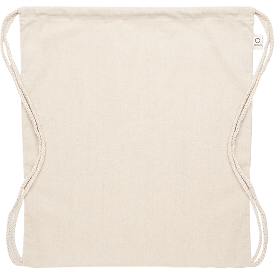 Drawstring Bag from Recycled Cotton_BEIGE_front