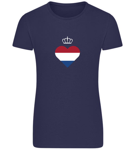 Kingsday Heart Design - Basic women's fitted t-shirt_FRENCH NAVY_front