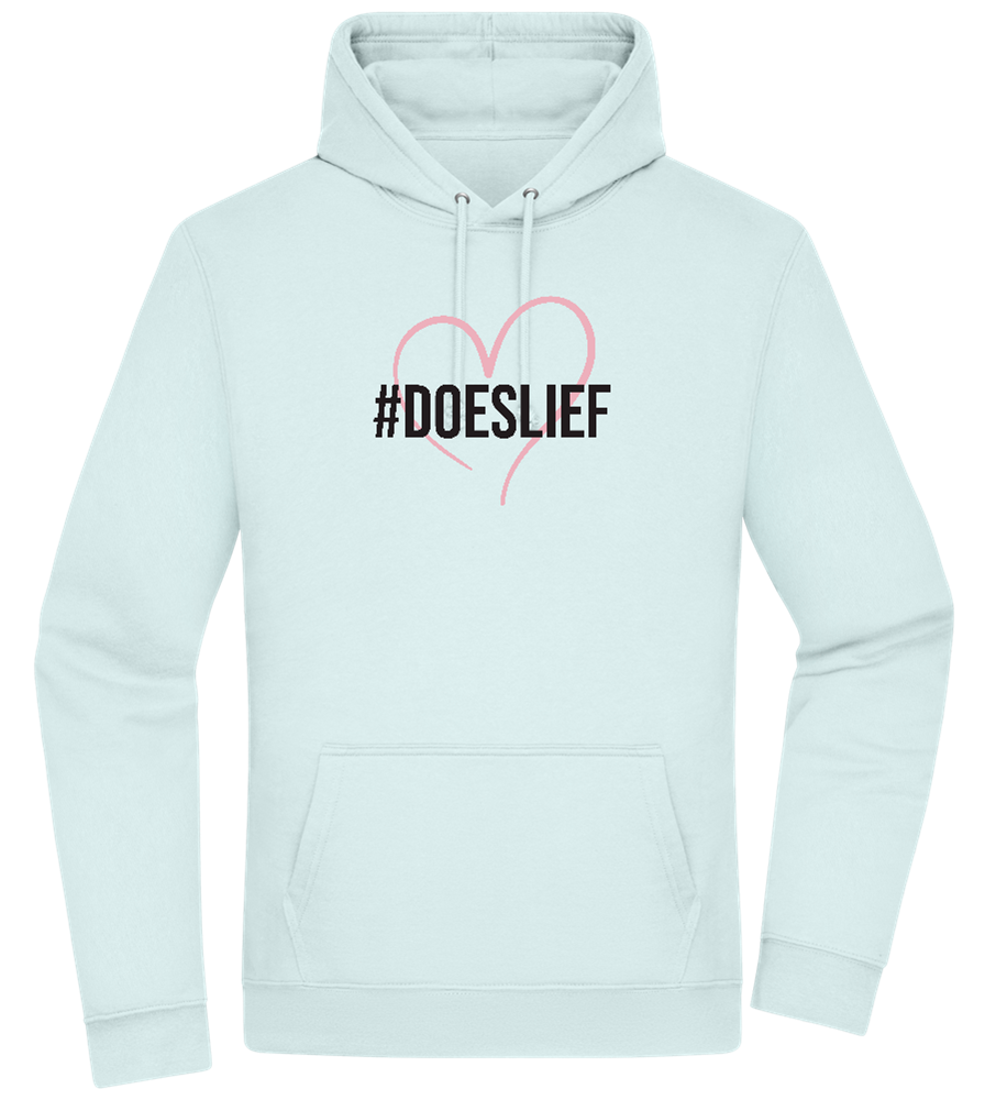 Doeslief Hartje Design - Premium Essential Unisex Hoodie_ARCTIC BLUE_front