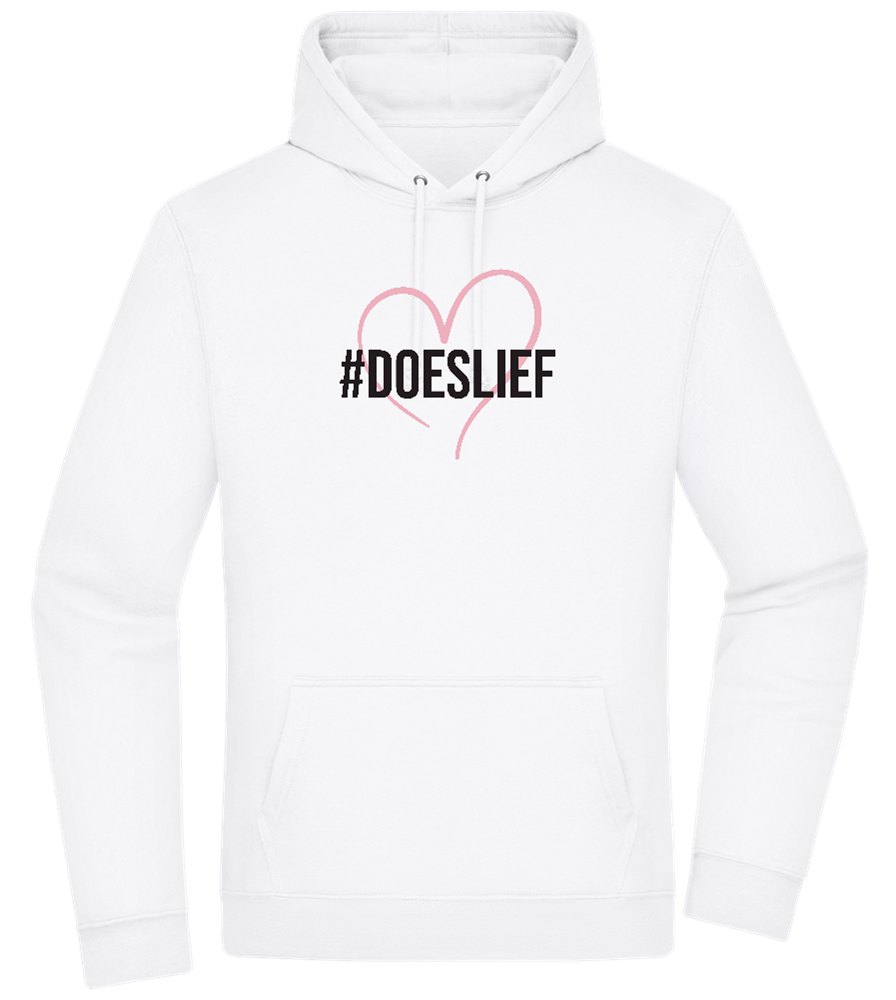 Doeslief Hartje Design - Premium Essential Unisex Hoodie_WHITE_front