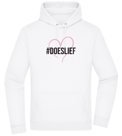 Doeslief Hartje Design - Premium Essential Unisex Hoodie_WHITE_front