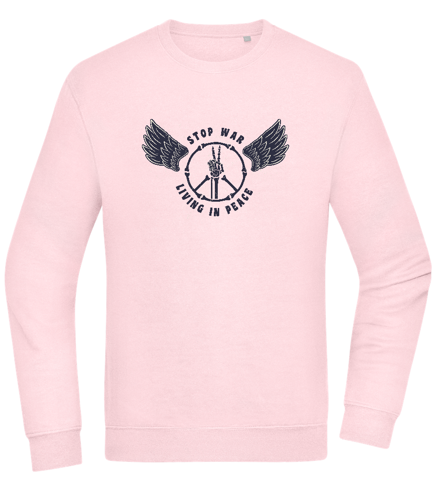 Living In Peace Design - Comfort Essential Unisex Sweater_LIGHT PEACH ROSE_front