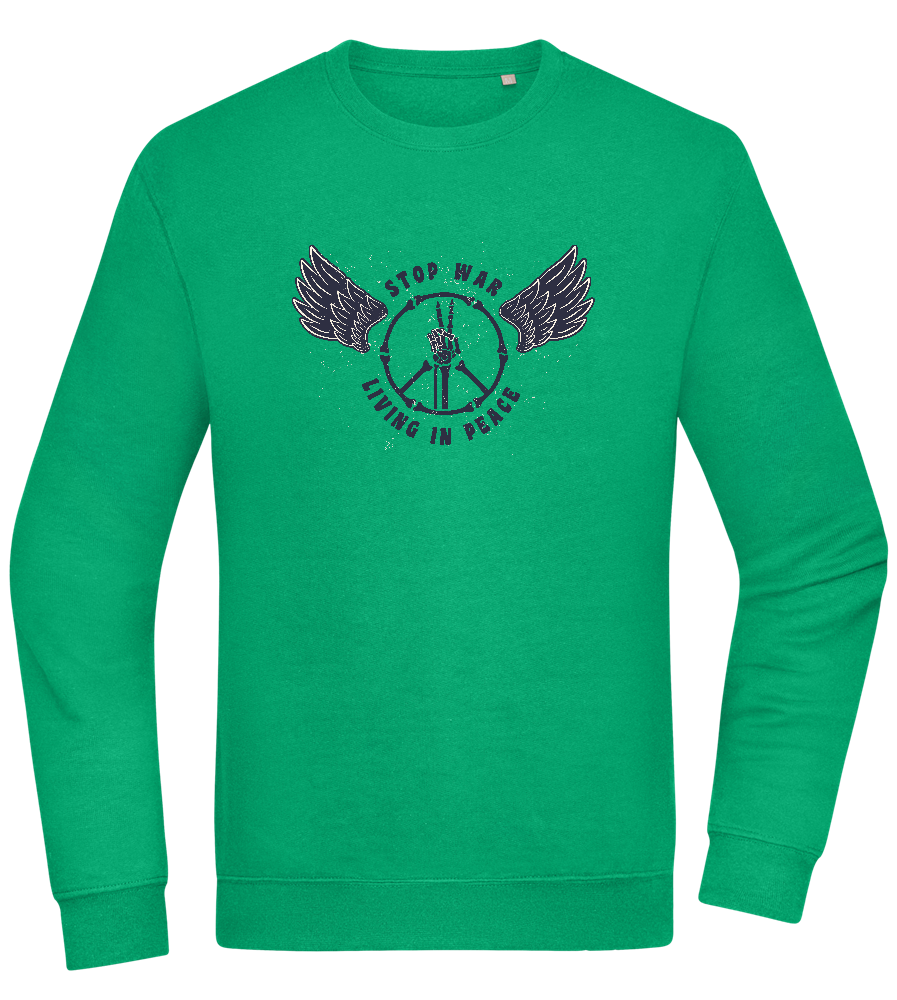 Living In Peace Design - Comfort Essential Unisex Sweater_MEADOW GREEN_front