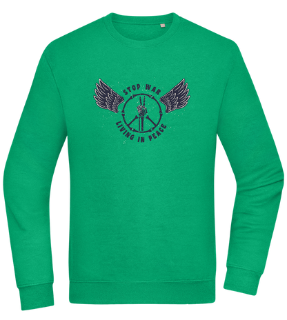 Living In Peace Design - Comfort Essential Unisex Sweater_MEADOW GREEN_front