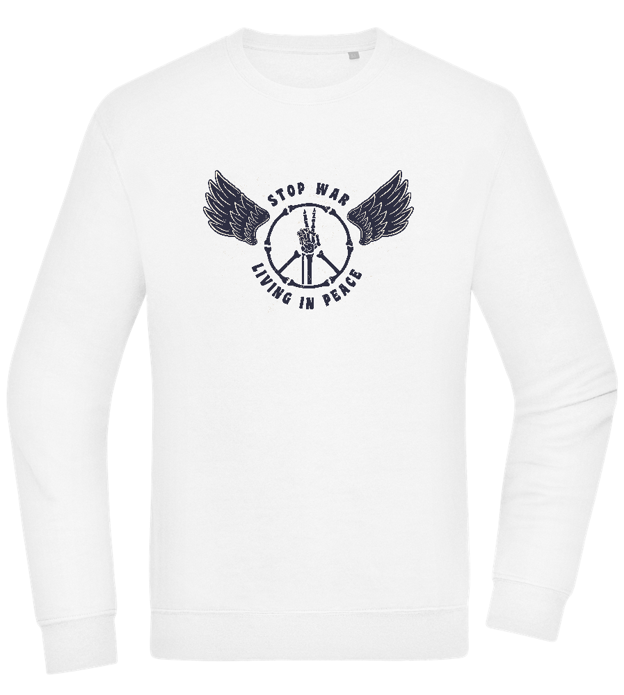 Living In Peace Design - Comfort Essential Unisex Sweater_WHITE_front