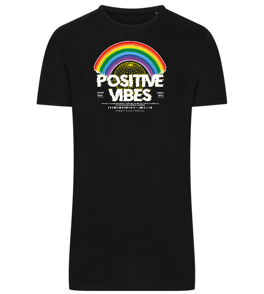 Positive Vibes Design - Comfort men's long t-shirt_DEEP BLACK_front