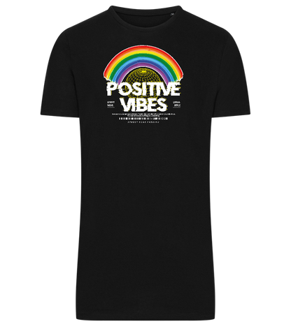 Positive Vibes Design - Comfort men's long t-shirt_DEEP BLACK_front