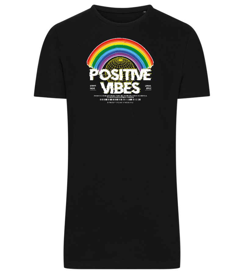 Positive Vibes Design - Comfort men's long t-shirt_DEEP BLACK_front