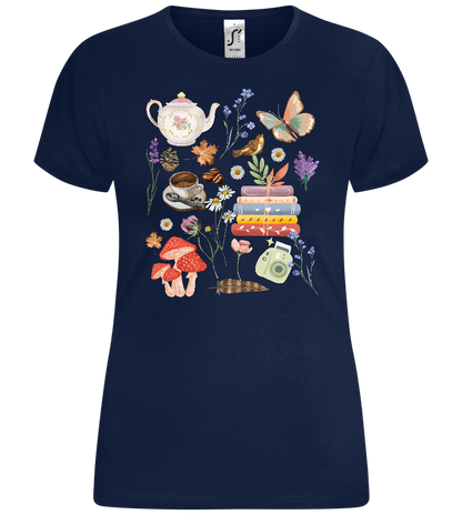 Flowery Autumn Vibes Design - Comfort women's t-shirt_MARINE_front