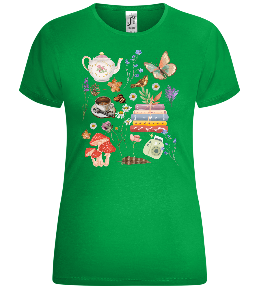 Flowery Autumn Vibes Design - Comfort women's t-shirt_MEADOW GREEN_front