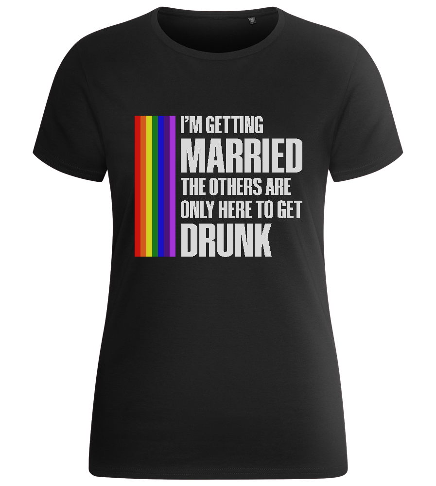 I'm Getting Married Design - Basic women's fitted t-shirt_DEEP BLACK_front