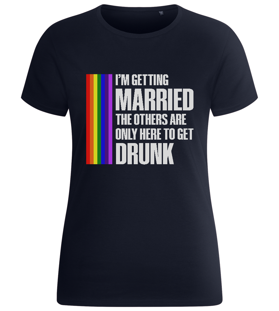 I'm Getting Married Design - Basic women's fitted t-shirt_FRENCH NAVY_front