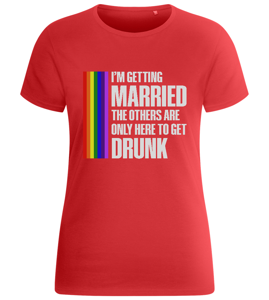 I'm Getting Married Design - Basic women's fitted t-shirt_RED_front