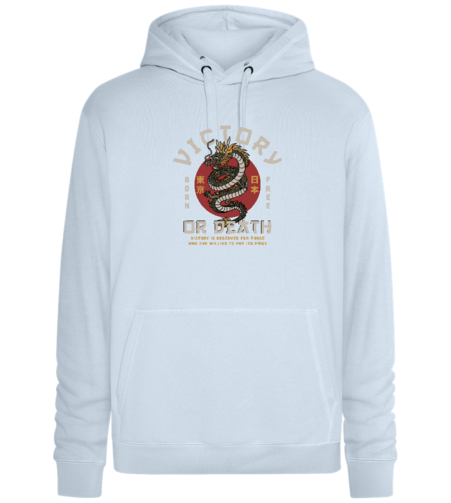 Victory Dragon Design - Premium unisex hoodie_CREAMY BLUE_front