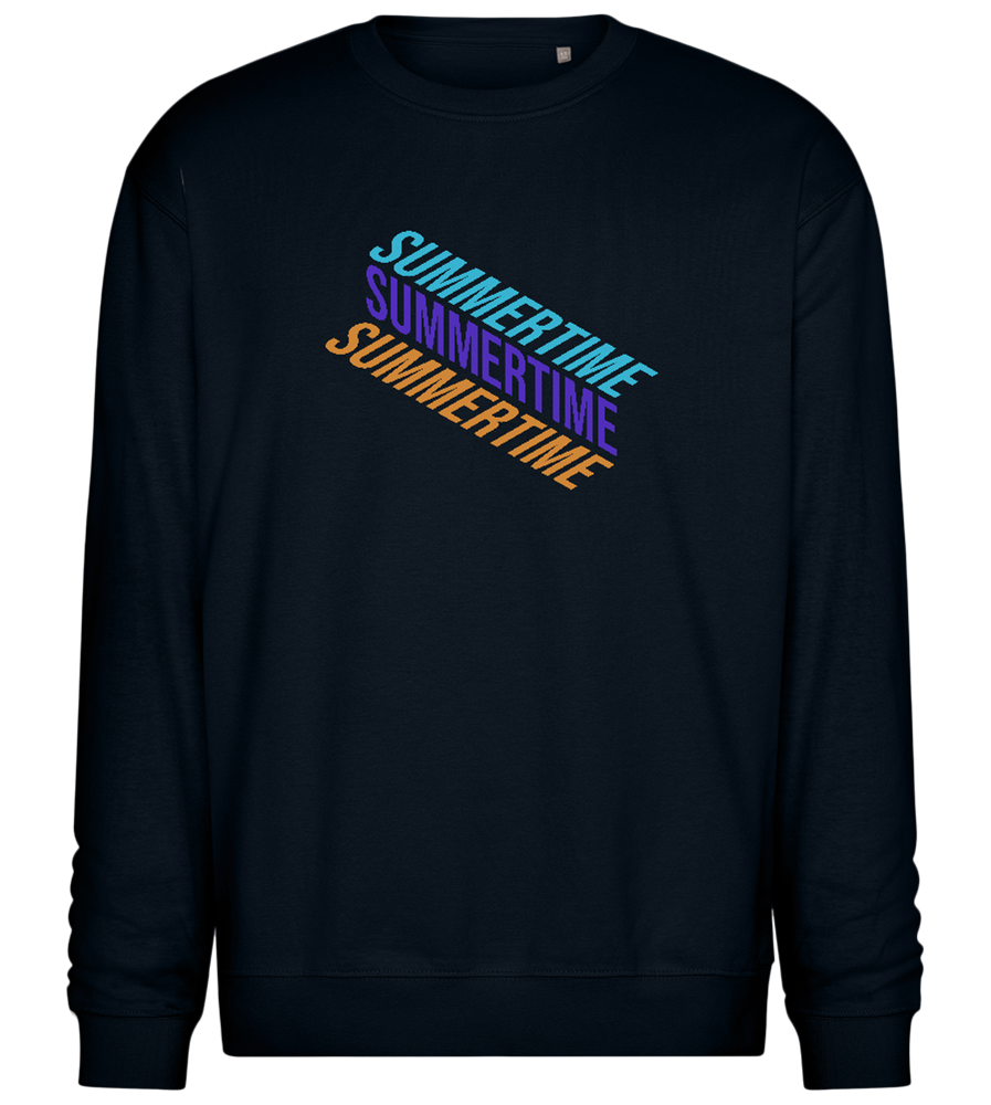 Summertime Text Design - Comfort Essential Unisex Sweater_BLACK_front