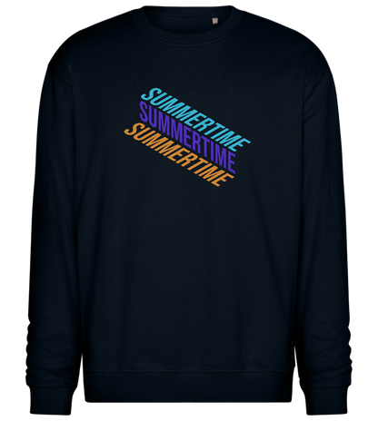 Summertime Text Design - Comfort Essential Unisex Sweater_BLACK_front