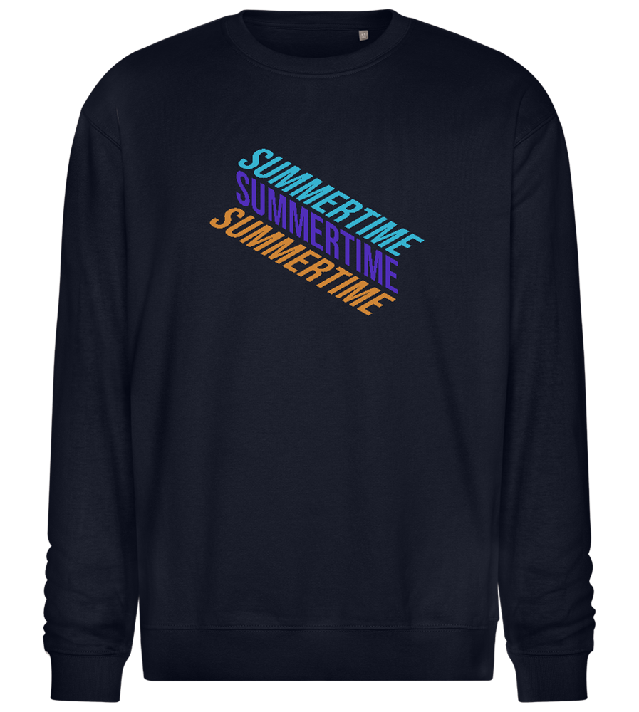 Summertime Text Design - Comfort Essential Unisex Sweater_FRENCH NAVY_front