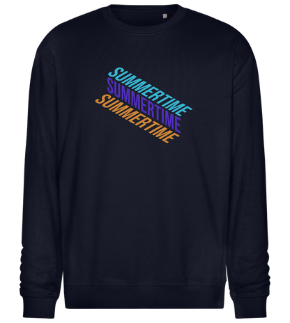 Summertime Text Design - Comfort Essential Unisex Sweater_FRENCH NAVY_front