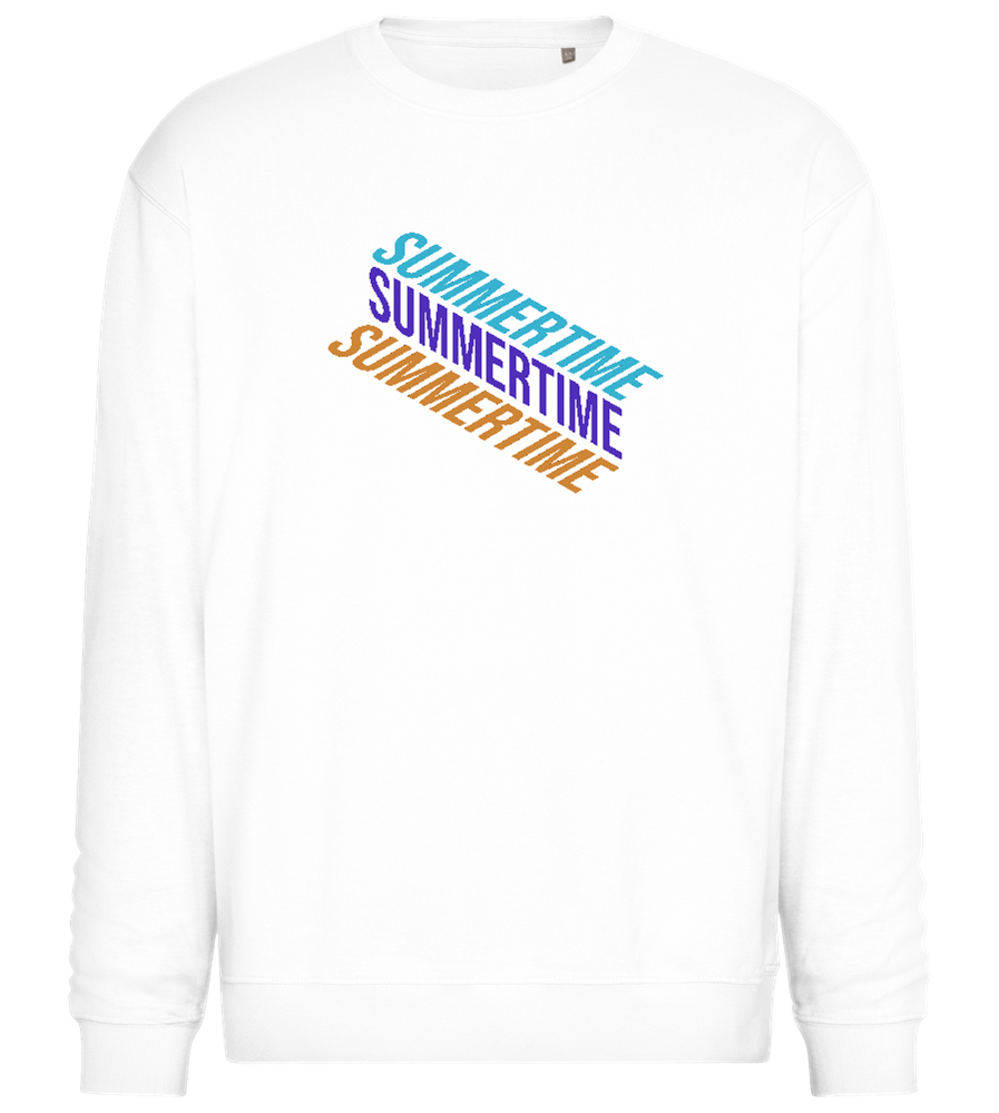 Summertime Text Design - Comfort Essential Unisex Sweater_WHITE_front