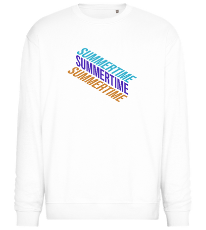 Summertime Text Design - Comfort Essential Unisex Sweater_WHITE_front