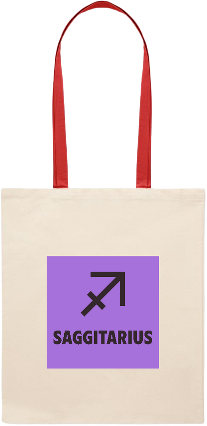 Saggitarius Zodiac Sign Design - Essential colored handle tote bag_RED_front