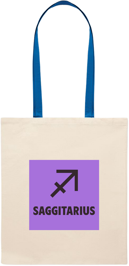 Saggitarius Zodiac Sign Design - Essential colored handle tote bag_ROYAL BLUE_front