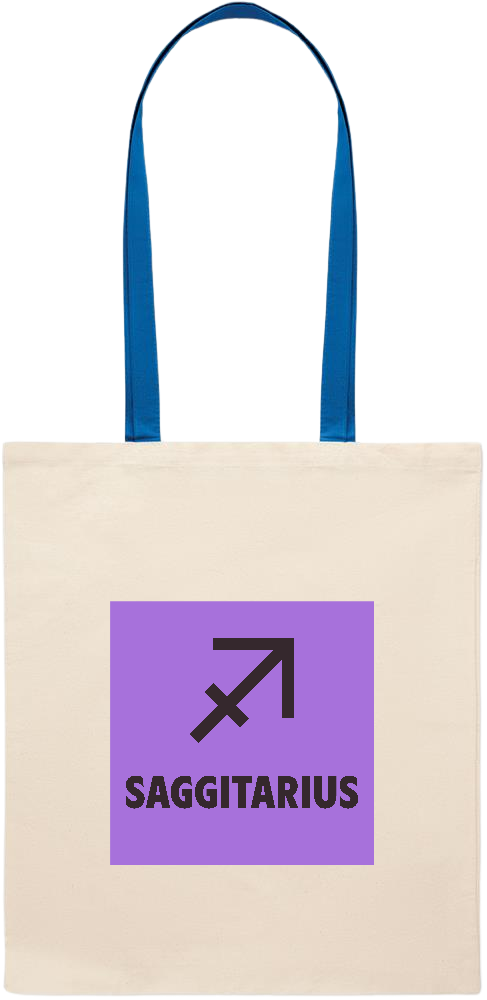 Saggitarius Zodiac Sign Design - Essential colored handle tote bag_ROYAL BLUE_front