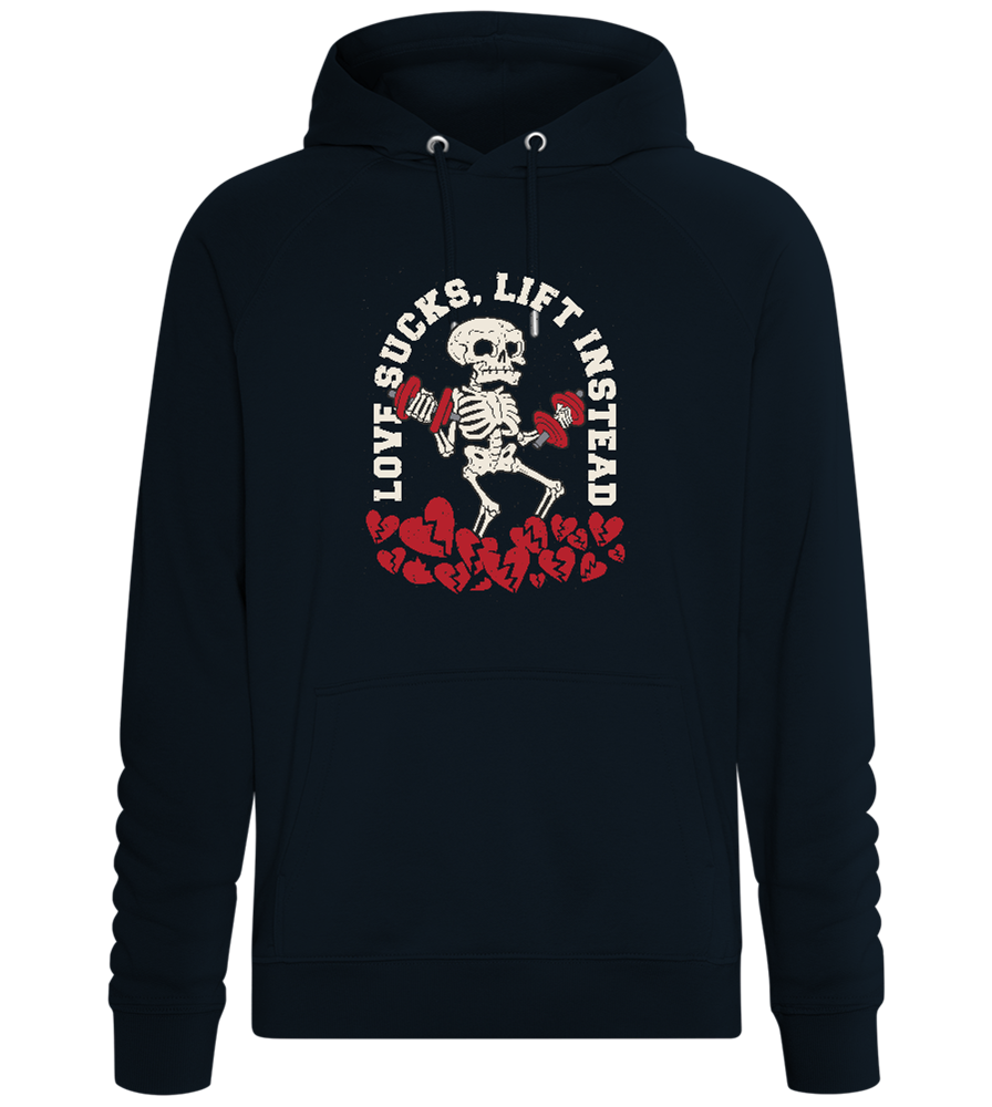 Love Sucks Lift Instead Design - Comfort unisex hoodie_BLACK_front