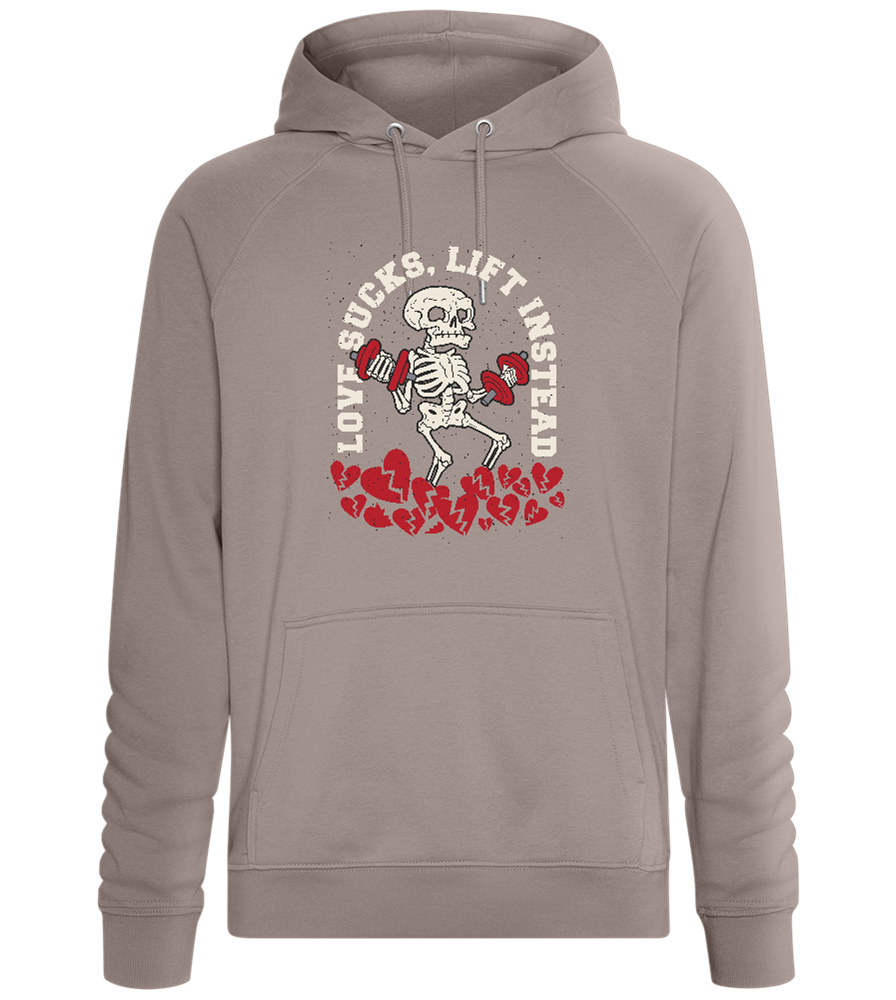 Love Sucks Lift Instead Design - Comfort unisex hoodie_CHARCOAL CHIN_front