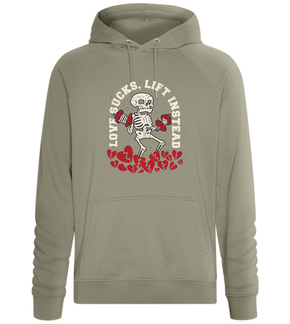 Love Sucks Lift Instead Design - Comfort unisex hoodie_KHAKI_front