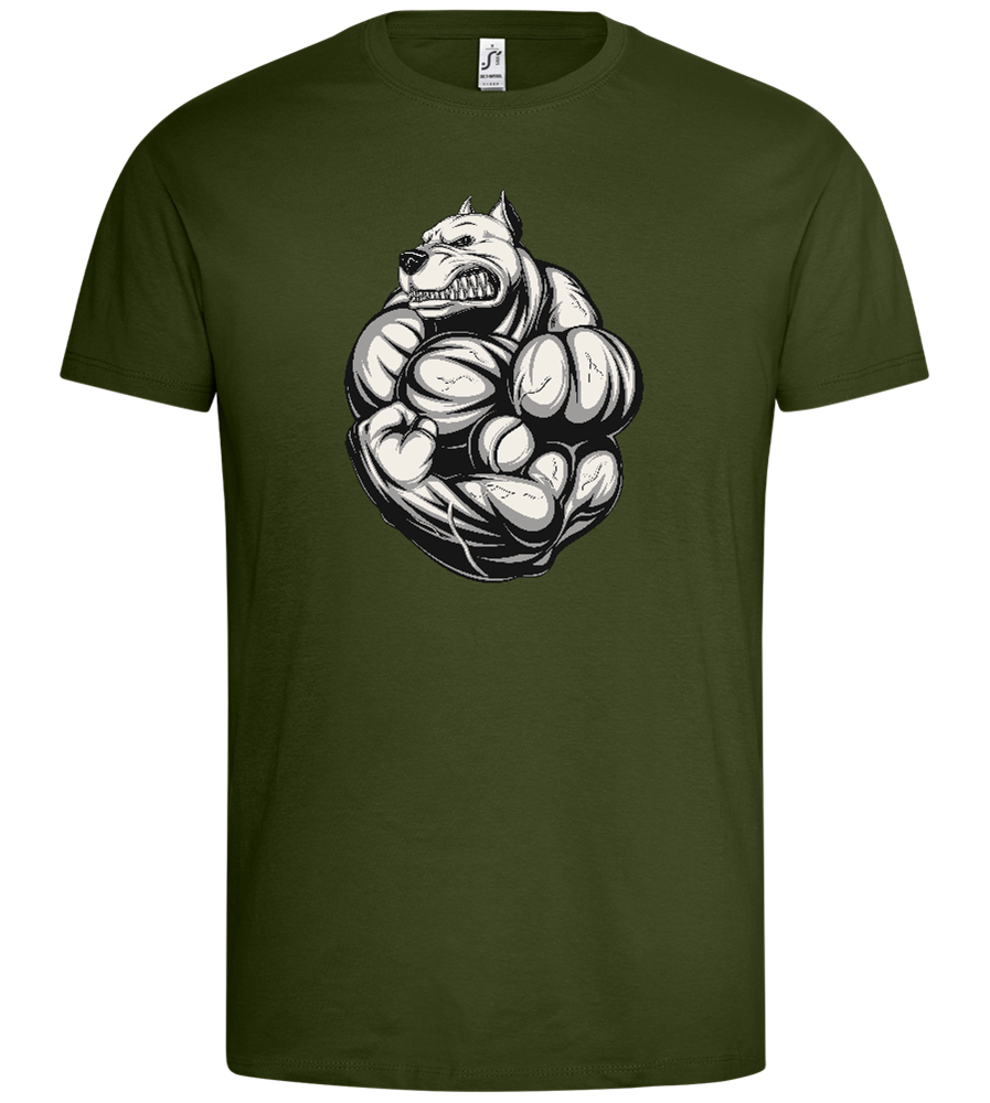 Strong Dog Design - Premium men's t-shirt_ARMY_front