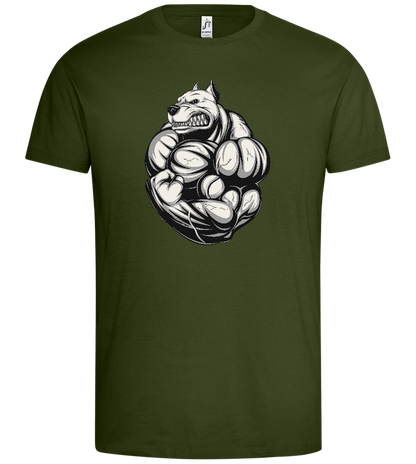 Strong Dog Design - Premium men's t-shirt_ARMY_front