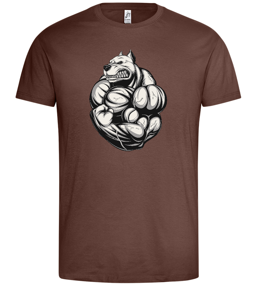 Strong Dog Design - Premium men's t-shirt_CHOCOLATE_front