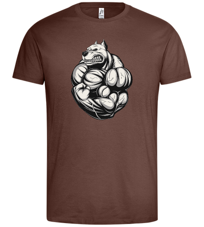 Strong Dog Design - Premium men's t-shirt_CHOCOLATE_front